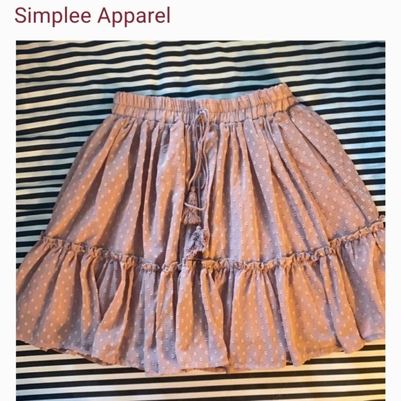 Simplee Apparel dusty rose tulle layered mini. - Picture 3 of 5